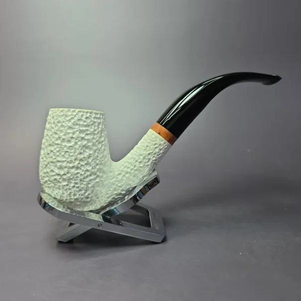 MBSD Meerschaum Deluxe "LC" Bent Billiard Block Meerschaum Pipe, Briar-Mortise - Image 2