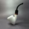 MBSD Meerschaum Deluxe Rusticated Ballerina Block Meerschaum Pipe, Briar-Mortise - Image 3