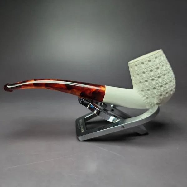 Lattice Block Meerschaum Estate Pipe, Unsmoked - Image 4