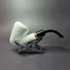 MBSD Meerschaum Deluxe Rusticated Ballerina Block Meerschaum Pipe, Briar-Mortise - Image 4