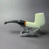 MBSD Meerschaum Deluxe Part Rusticated Billliard Block Meerschaum Pipe, Briar-Mortise - Image 4