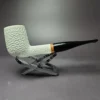 MBSD Meerschaum Deluxe Rusticated Billiard Block Meerschaum Pipe, Briar-Mortise - Image 5