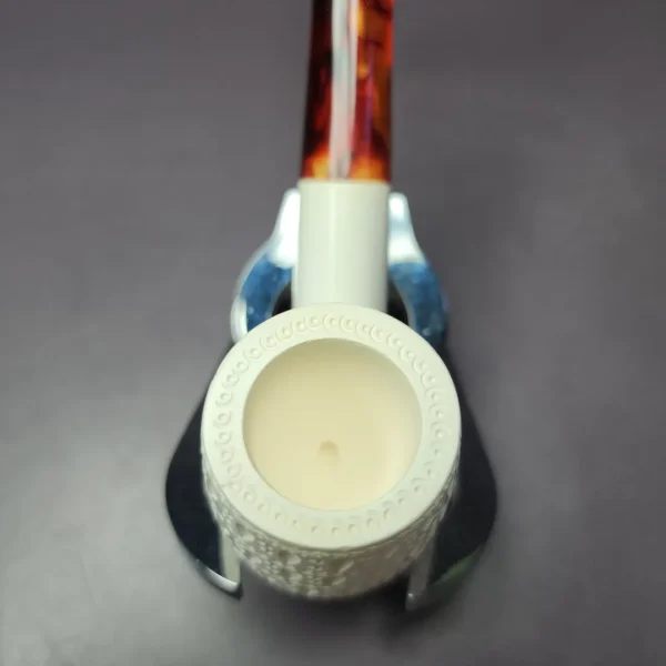 Lattice Block Meerschaum Estate Pipe, Unsmoked - Image 6