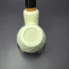MBSD Meerschaum Deluxe Floral Egg Block Meerschaum Pipe, Briar-Mortise, 9mm - Image 6