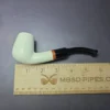 MBSD Meerschaum Deluxe Part Rusticated Billliard Block Meerschaum Pipe, Briar-Mortise - Image 6