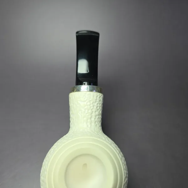 MBSD Meerschaum Silver Reverse Calabash Rustic Author Block Meerschaum Pipe - Image 6