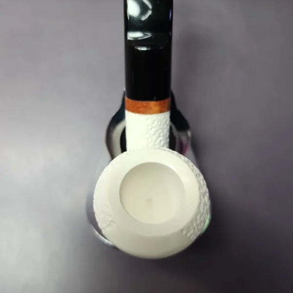 MBSD Meerschaum Deluxe Rusticated Ballerina Block Meerschaum Pipe, Briar-Mortise - Image 7