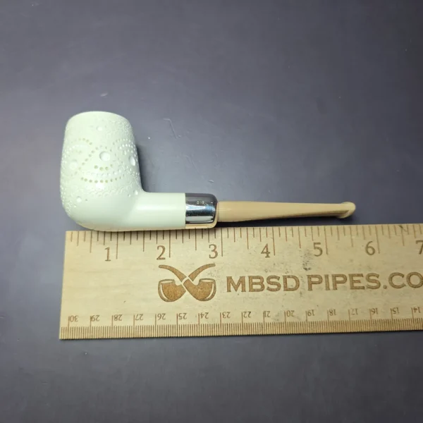 MBSD Meerschaum Silver Army Mount Billiard Block Meerschaum Pipe, New - Image 7