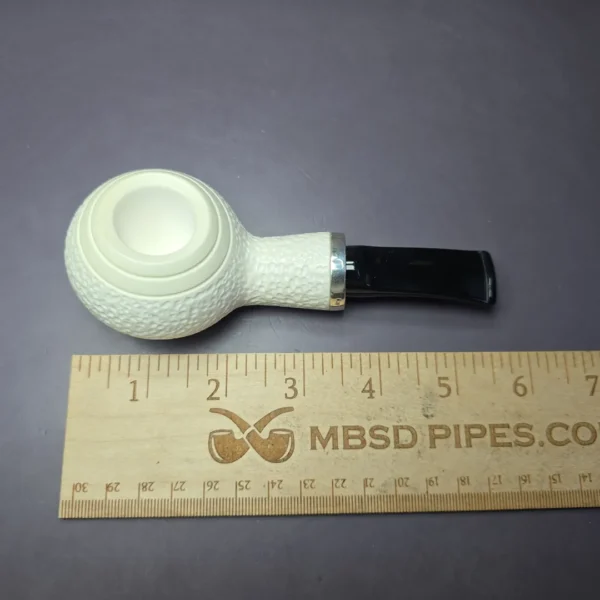 MBSD Meerschaum Silver Reverse Calabash Rustic Author Block Meerschaum Pipe - Image 7