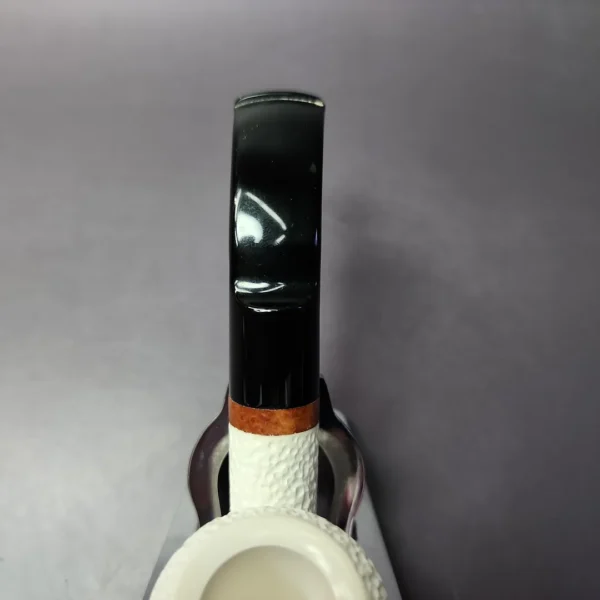 MBSD Meerschaum Deluxe Rusticated Ballerina Block Meerschaum Pipe, Briar-Mortise - Image 8