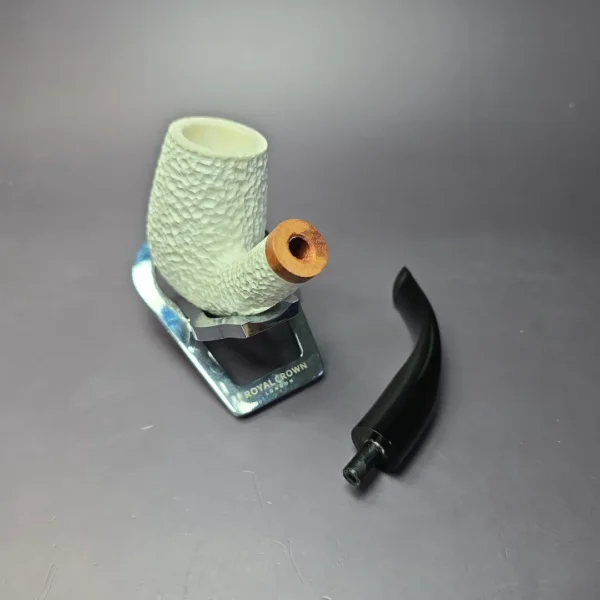 MBSD Meerschaum Deluxe "LC" Bent Billiard Block Meerschaum Pipe, Briar-Mortise - Image 8