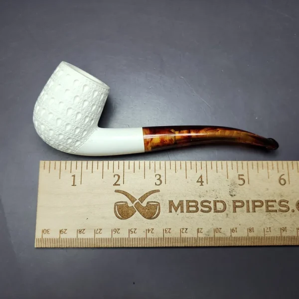 Lattice Block Meerschaum Estate Pipe, Unsmoked - Image 9