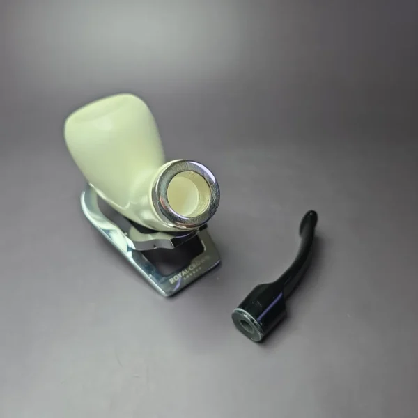 MBSD Meerschaum Silver Reverse Calabash Acorn Block Meerschaum Pipe, New - Image 9