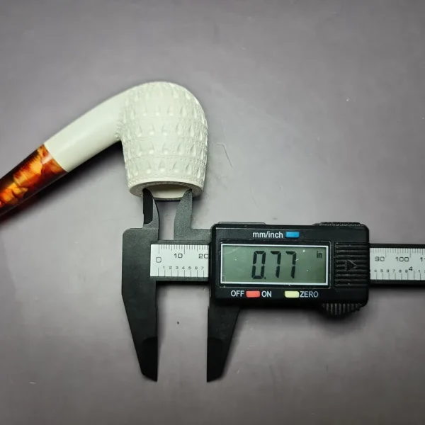 Lattice Block Meerschaum Estate Pipe, Unsmoked - Image 10