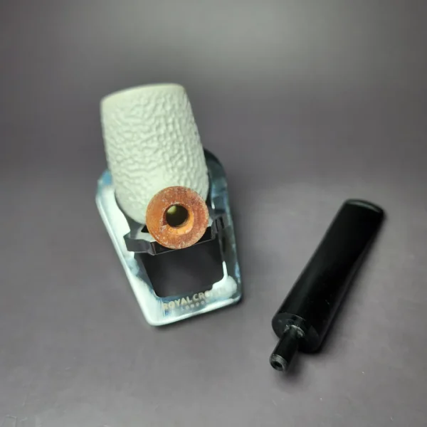 MBSD Meerschaum Deluxe Rusticated Billiard Block Meerschaum Pipe, Briar-Mortise - Image 11
