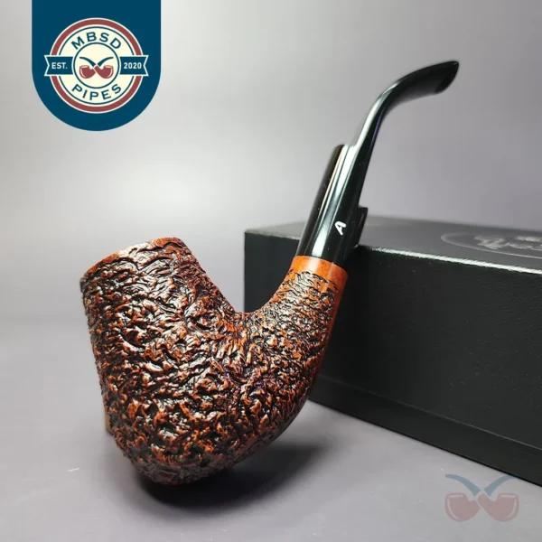 Ascorti Business Rusticated Bent Stack Estate Briar Pipe, Unsmoked