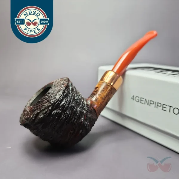 4th Generation (by Ascorti) 1897 Rusticated Dublin Estate Briar Pipe, Unsmoked