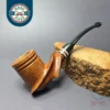 Michael Novak Smooth Spiral Carved Billiard Estate Briar Pipe, Unsmoked