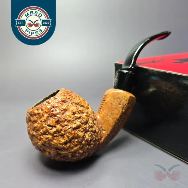 Don Carlos 2 Note Rusticated Brandy Estate Briar Pipe, Italian Estates