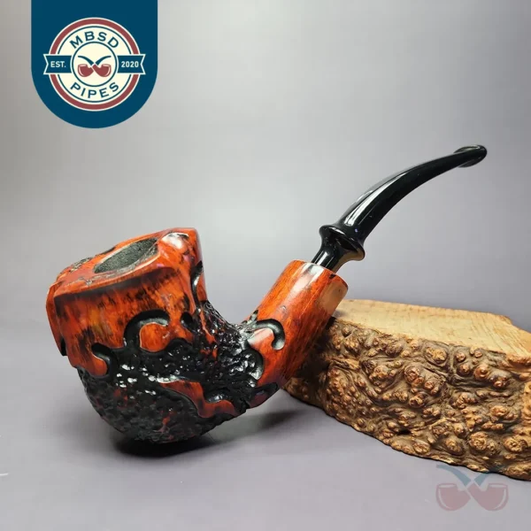 Nording Partially Rusticated Freehand Estate Briar Pipe, Unsmoked