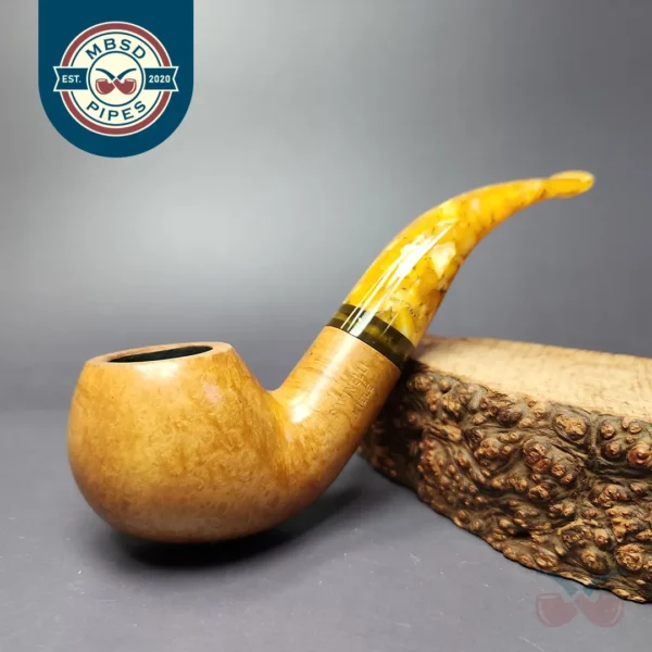 Savinelli Miele 642 Smooth Bent Apple Estate Briar Pipe, Italian Estates, 6mm
