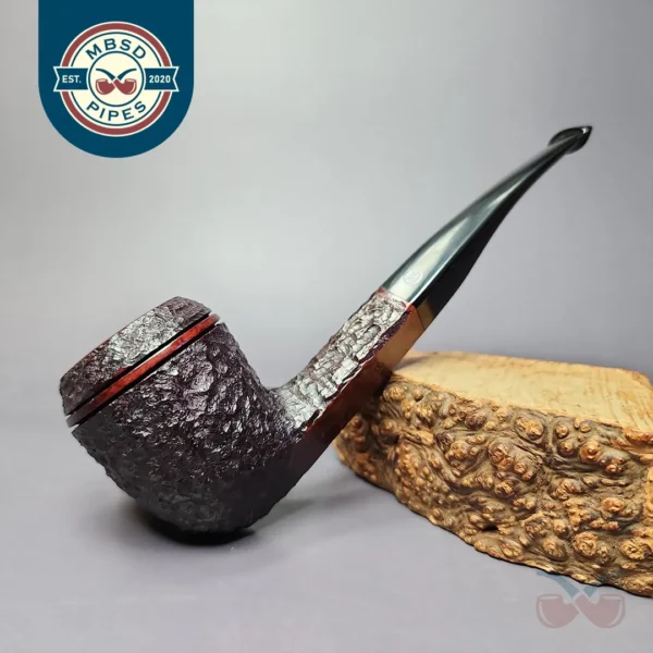James Upshall Bark Group 6  Rusticated Bulldog Estate Briar Pipe, Unsmoked
