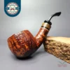 Peder Jeppesen Sandblasted Apple w/ Amberoid Estate Briar Pipe, Danish Estates