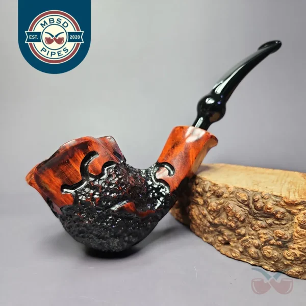 Nording Partially Rusticated Freehand Estate Briar Pipe, Unsmoked
