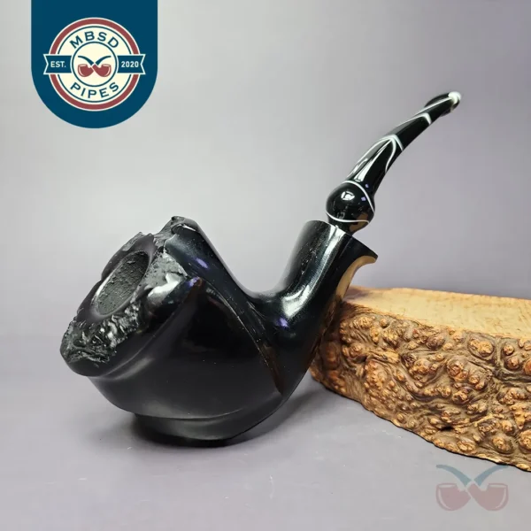Nording Black Smooth Freehand Estate Briar Pipe, Unsmoked