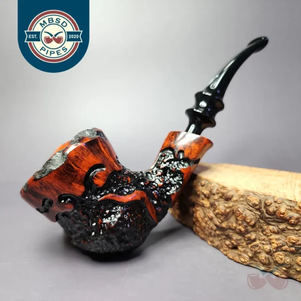 Nording Partially Rusticated Freehand Estate Briar Pipe, Unsmoked
