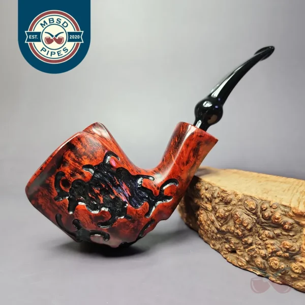 Nording Partially Rusticated Freehand Estate Briar Pipe, Unsmoked