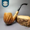 Castello "Castello" 4K Spiral Carved Egg Estate Briar Pipe, Italian Estates