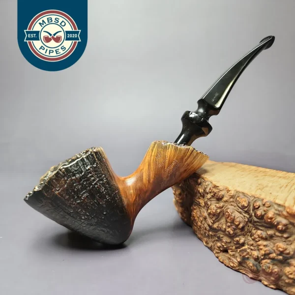 Bari Wiking 7095 Part Sandblasted Freehand Estate Briar Pipe, Danish Estates