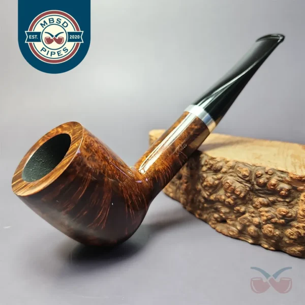 John Aylesbury 402 Smooth Billiard w/ Silver Estate Briar Pipe, Unsmoked, 9mm