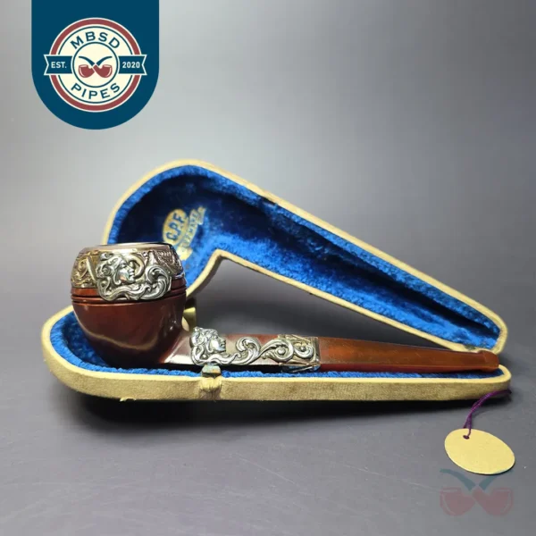 19th c. CPF Best Make Bulldog w/ Silver Antique Estate Briar Pipe, Unsmoked