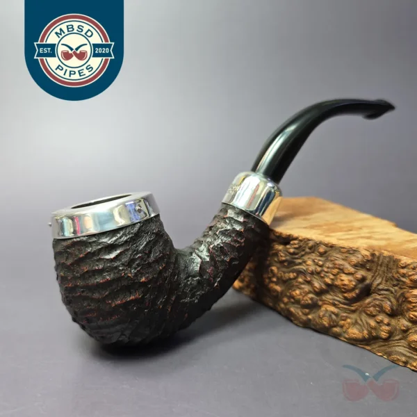 Peterson Pipe of the Year 2023 Rustic w/ Silver Cap Estate Briar Pipe, Irish Estates