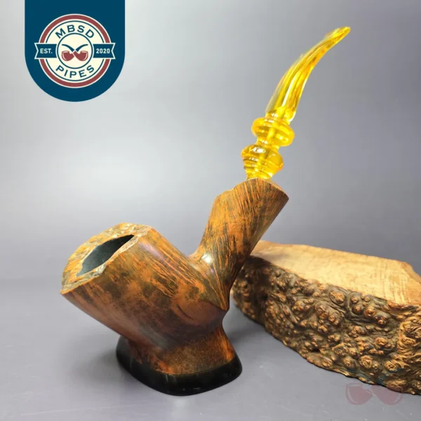 Bjarne XL Smooth Freehand Cavalier Sitter Estate Briar Pipe, Unsmoked