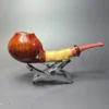 SU Pipes Smooth Brandy w/ Buddha Bamboo Handmade Briar Pipe, New - Image 2
