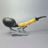 J Mouton Sandblasted Tomato w/ Bamboo Handmade Briar Pipe, New - Image 2