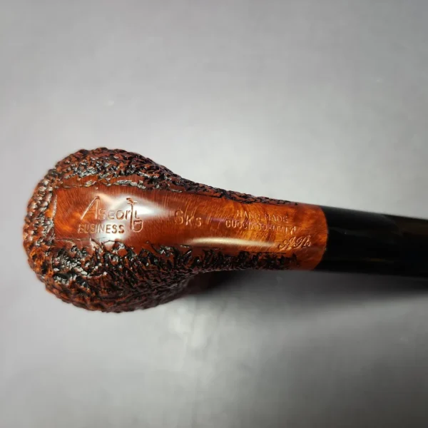 Ascorti Business Rusticated Bent Stack Estate Briar Pipe, Unsmoked - Image 2