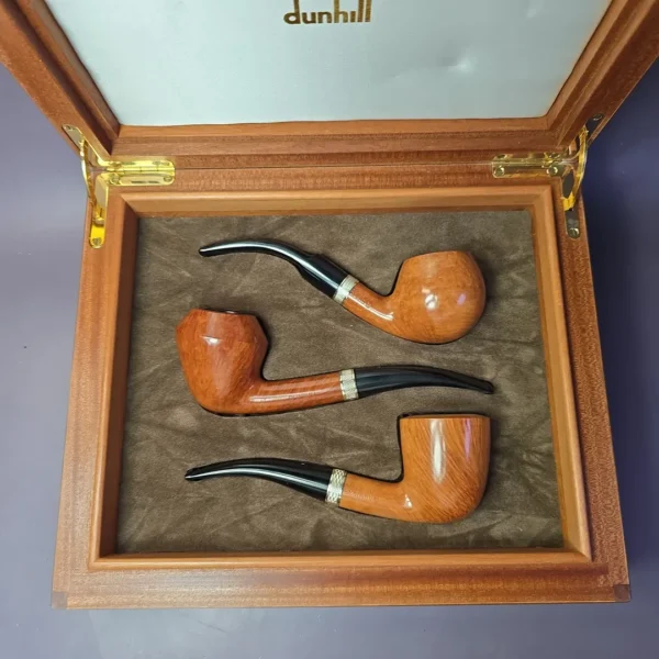 Dunhill 1992 Collector & Dead Root Cased 3 Pipe Set Estate Briar Pipe, Unsmoked - Image 2