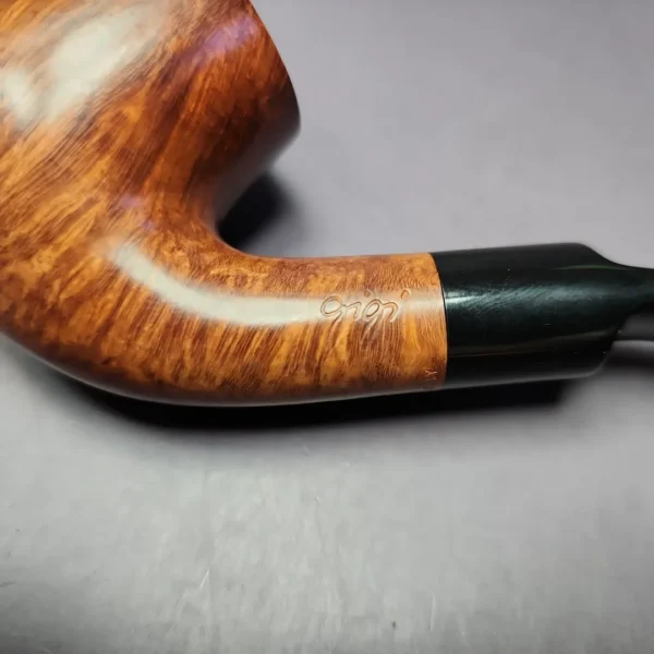 Gigi Millennium Smooth Bent Billiard Estate Briar Pipe, Unsmoked, 9mm - Image 2