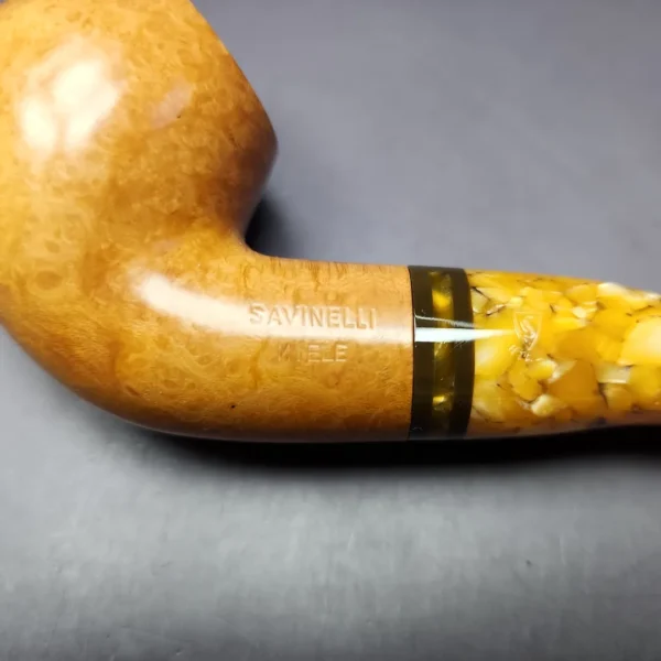 Savinelli Miele 642 Smooth Bent Apple Estate Briar Pipe, Italian Estates, 6mm - Image 2