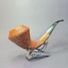 Ed Burak Connoisseur Rusticated Bent Bulldog Estate Briar Pipe, American Estates - Image 2
