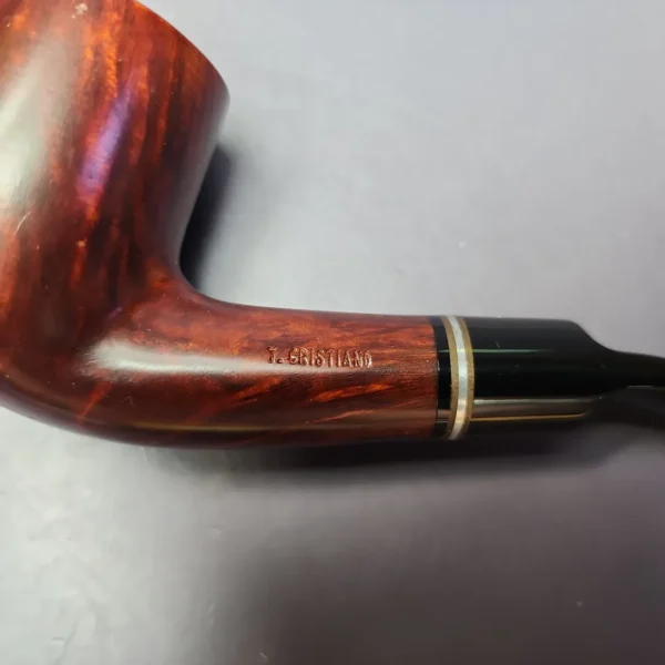 Thomas Cristiano Smooth Bent Billiard Estate Briar Pipe, Unsmoked - Image 2