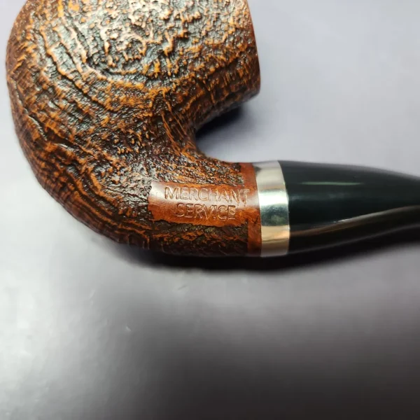 Merchant Service Sandblasted “Full Bent” Bent Billiard Artisan Briar Pipe, New - Image 2