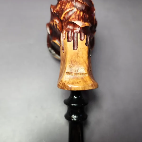Nording Spruce Partially Rusticated Freehand Estate Briar Pipe, Unsmoked - Image 2
