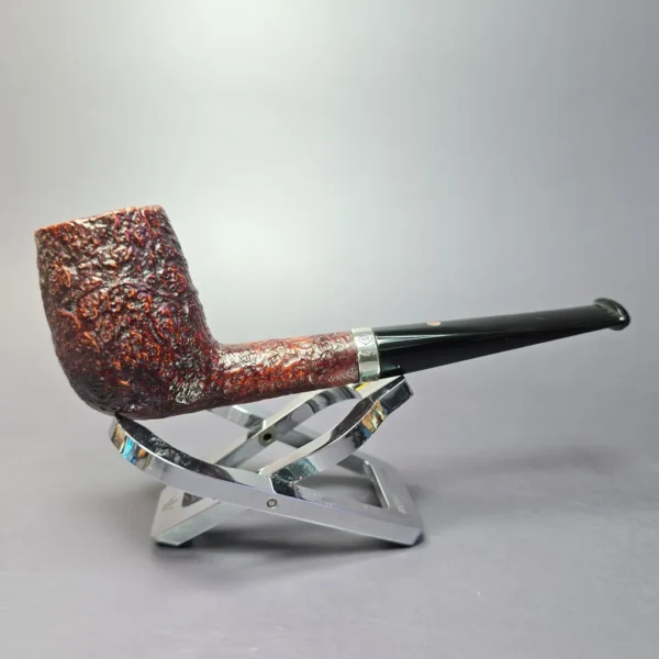 Ashton Pebble Grain XX Sandblasted Billiard w/ Silver Estate Briar Pipe, English Estates - Image 2