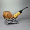 Chris Asteriou Contast Sandblasted Apple w/ Bamboo Estate Briar Pipe, Unsmoked - Image 2