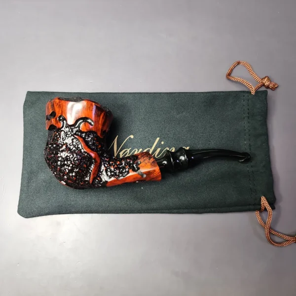 Nording Partially Rusticated Freehand Estate Briar Pipe, Unsmoked - Image 2